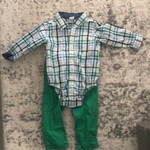 Baby Gap Plaid Green Matching Set